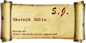 Skolnik Júlia névjegykártya