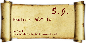 Skolnik Júlia névjegykártya